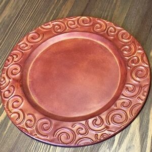 FINAL SALE PRICE Copper Color Designed Scroll Edge Decor Plate